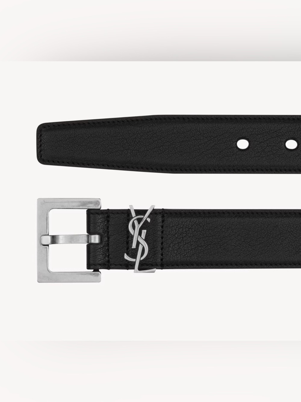 Saint Laurent CASSANDRE BELT IN SMOOTH LEATHER Black